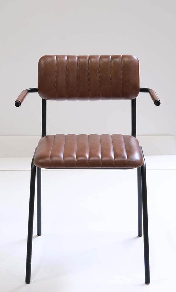 Trademark Living Diner spisebordsstol med armlæn - brun/sort