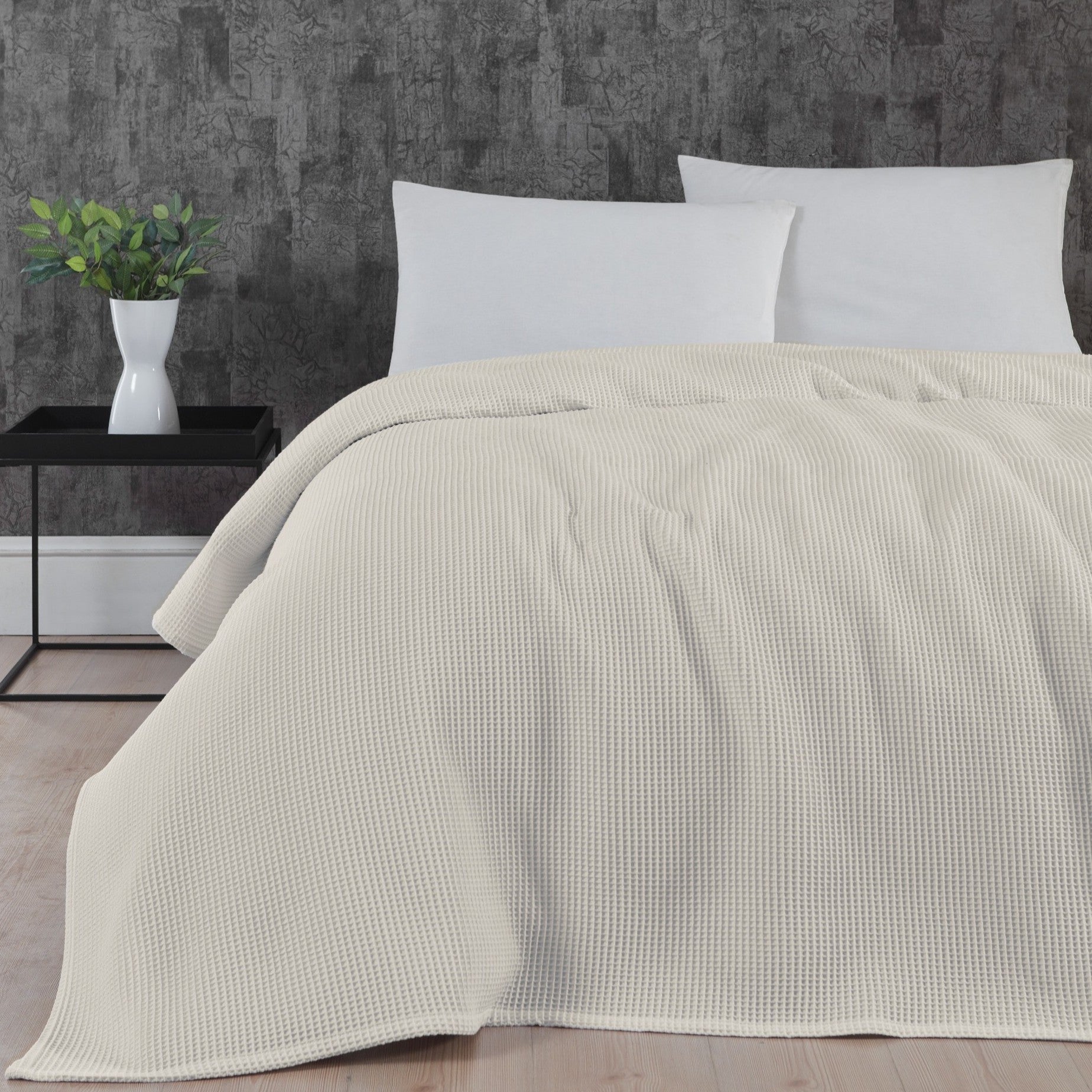 By Skagen sengetæppe Waffle 240 x 260 cm Nature