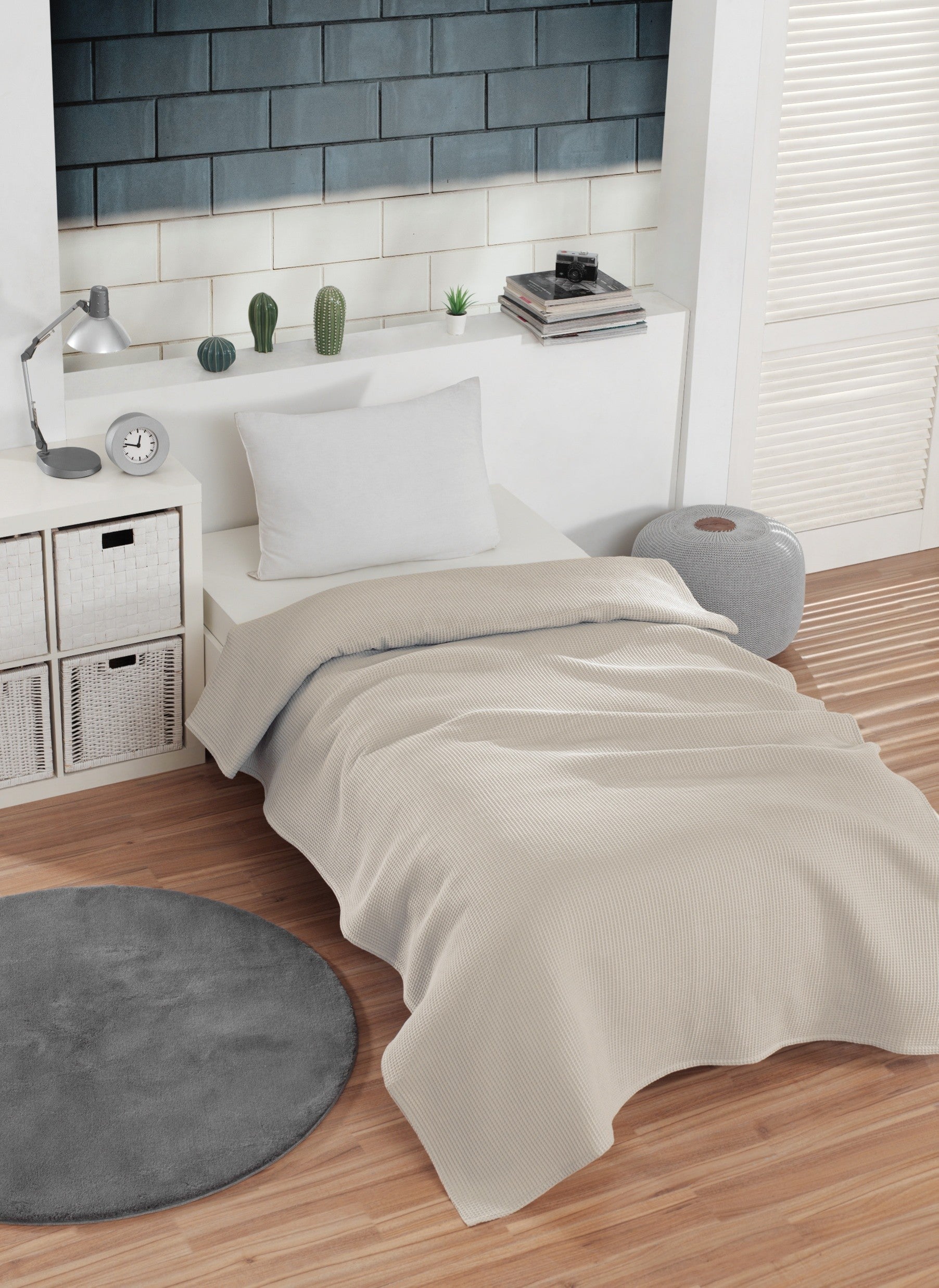 By Skagen sengetæppe Waffle 240 x 260 cm Nature