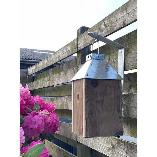 Galvaniseret Mini Birdy Sleep Fuglehus (genb træ) L17xB17xH33,5 cm