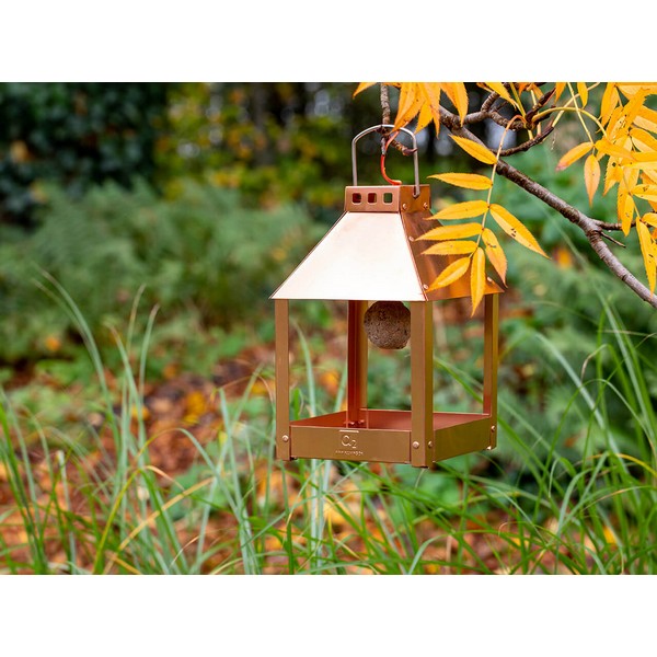 Kobber Mini Quadro Birdy Eat Foderbræt L17xB17xH27 cm