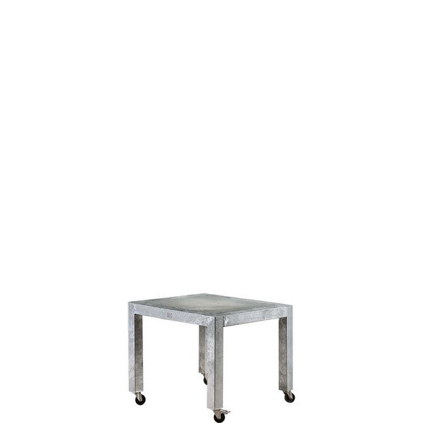 Galvaniseret Spisebord 1 Flise (62,5 x 80 cm) m Hjul (Bordben: 10 x 10 cm) L82xB100,5xH74 cm