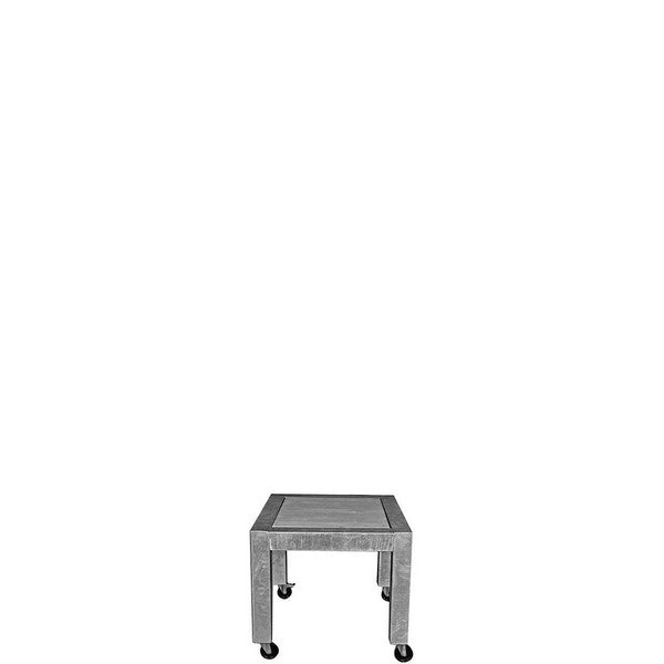 Galvaniseret Spisebord 1 Flise (62,5 x 80 cm) m Hjul (Bordben: 10 x 10 cm) L82xB100,5xH74 cm