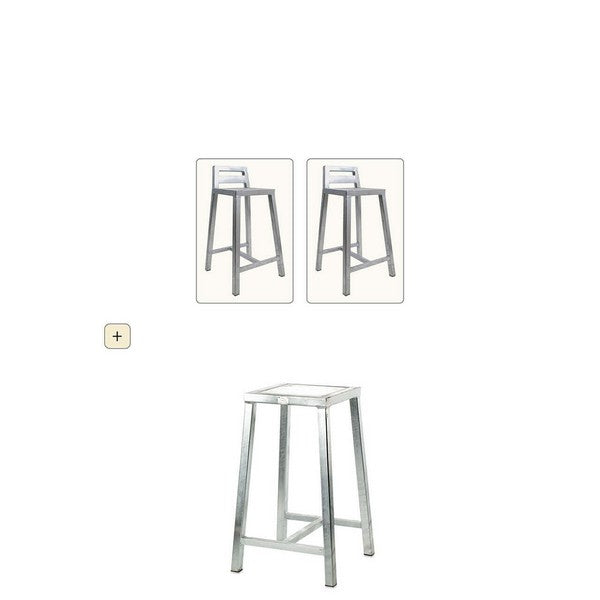 Galvaniseret Square Cafebord (sæt m/2 barstole) L50xB50xH80 cm