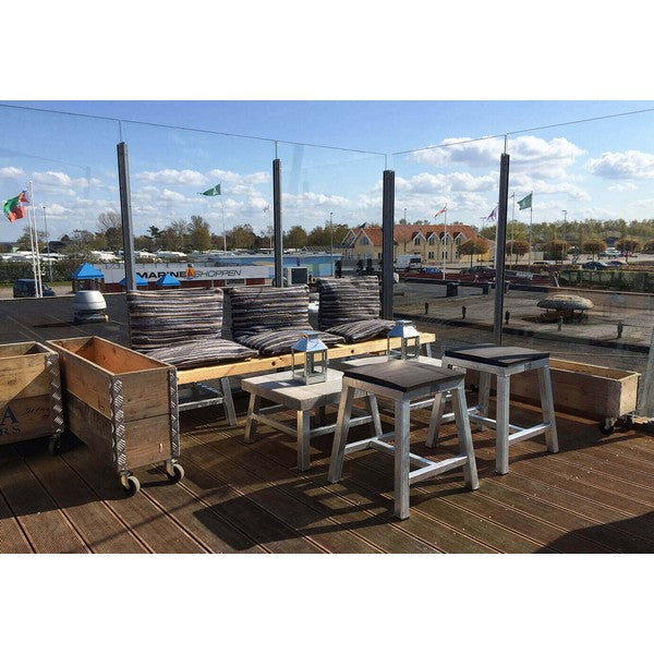 Galvaniseret Loungebord m betonflise L50xB50xH33 cm