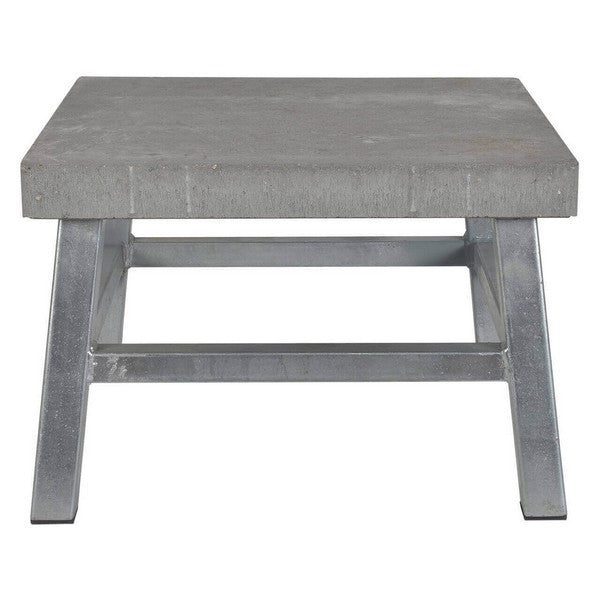 Galvaniseret Loungebord m betonflise (sæt m/2 taburetter) L50xB50xH33 cm