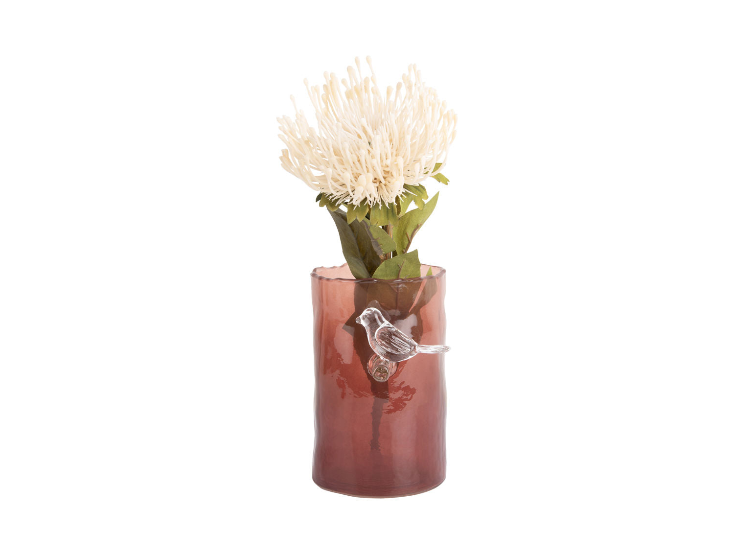 Present Time Vase Bird On Branch lille rød okker