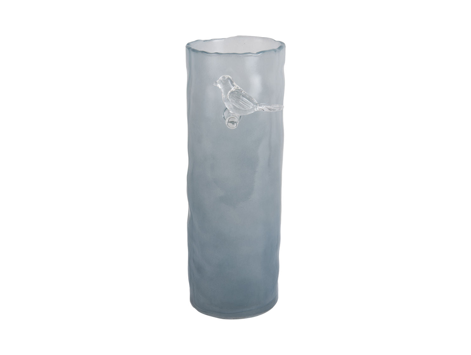 present time Vase Bird On Branch large misty blue