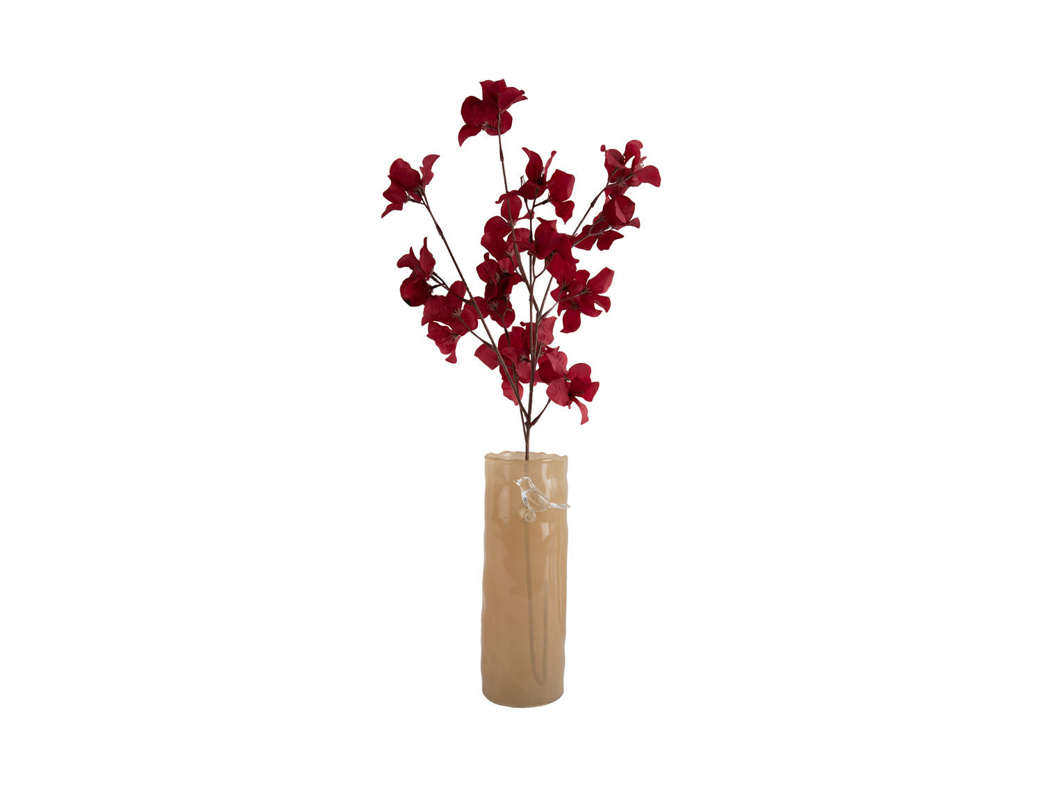 Present Time Vase Bird On Branch stor blød gul