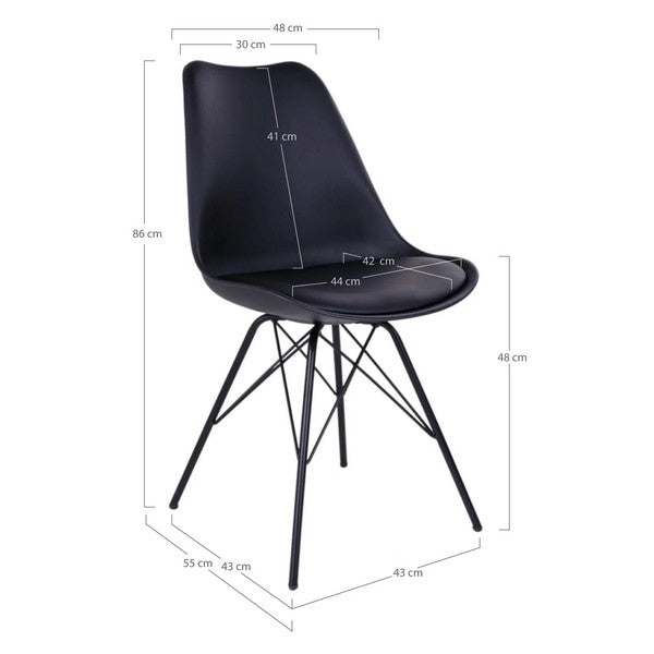 Oslo stol med sorte ben 86x44x38 cm