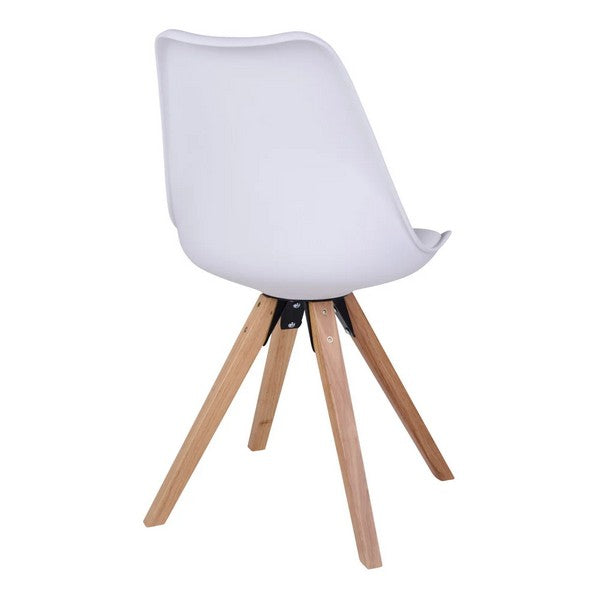 Bergen spisebordsstole sæt af 2 stole i hvid med natur ben 86x44x38 cm