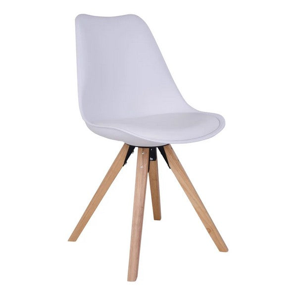 Bergen spisebordsstole sæt af 2 stole i hvid med natur ben 86x44x38 cm