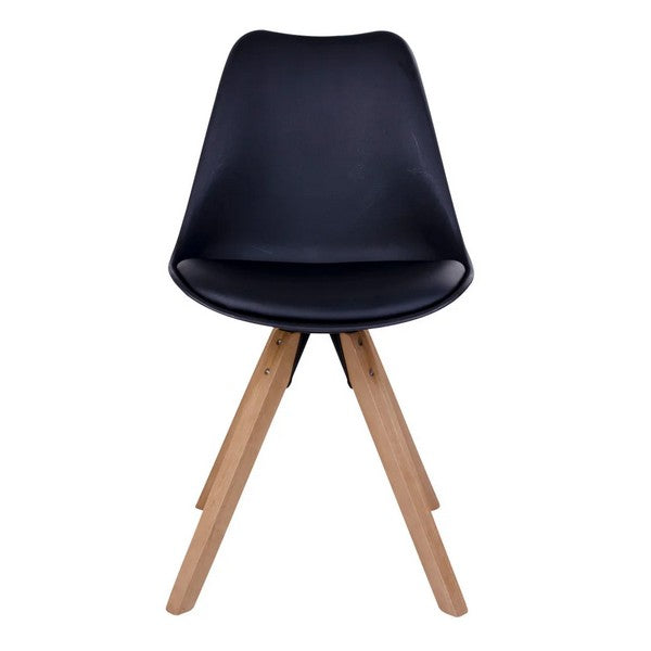 Bergen spisebordsstole sæt af 2 stole i sort med natur ben 86x44x38 cm