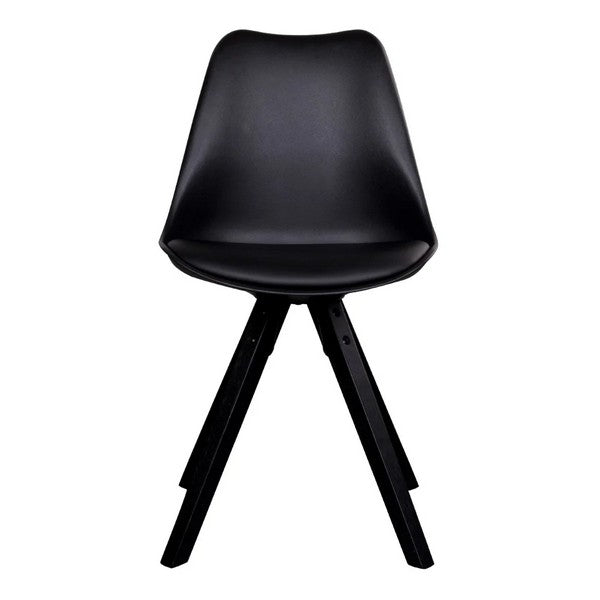 Bergen spisebordsstole sæt af 2 stole i sort med sorte træben 86x44x38 cm