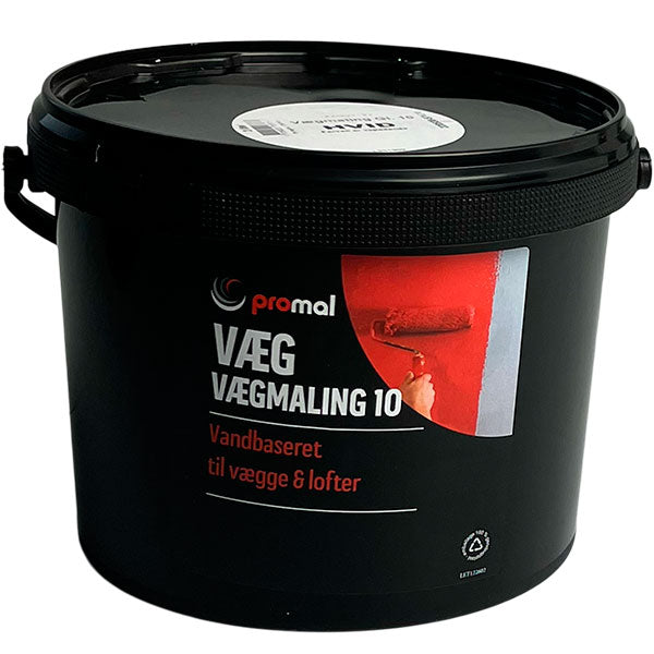 Promal Vægmaling glans 10 - 3 liter Råhvid RAL 9010
