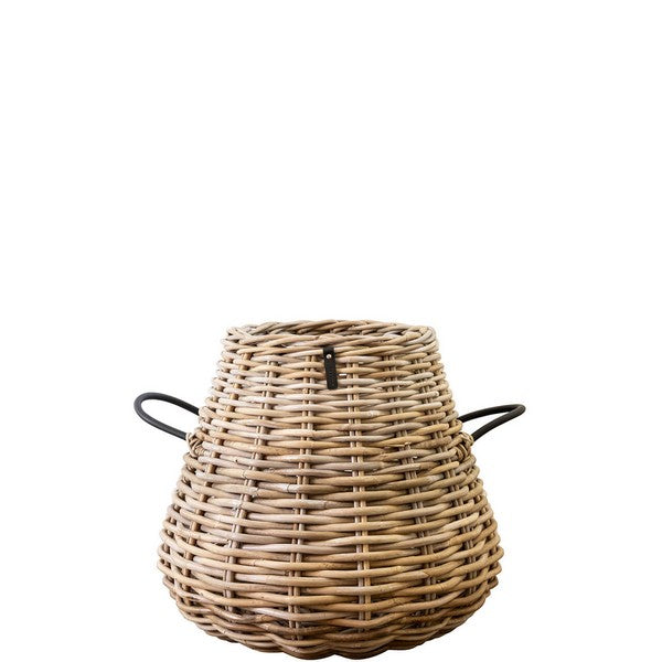 Mega pære rund Rattankurv - kubu - inkl. pose Ø43/70x60 cm