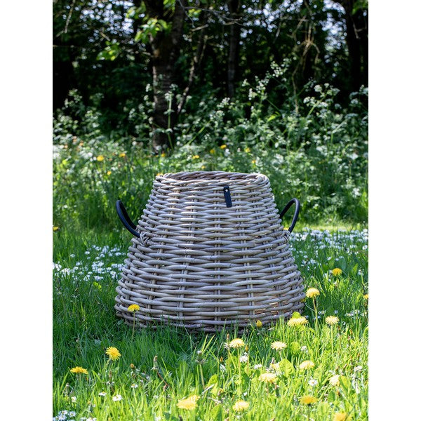 Mega pære rund Rattankurv - kubu - inkl. pose Ø43/70x60 cm