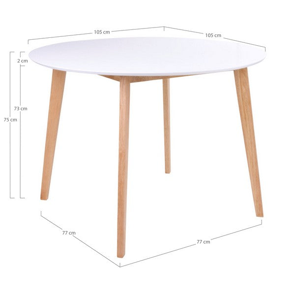Vojens Spisebord hvid og natur Ø105x75 cm