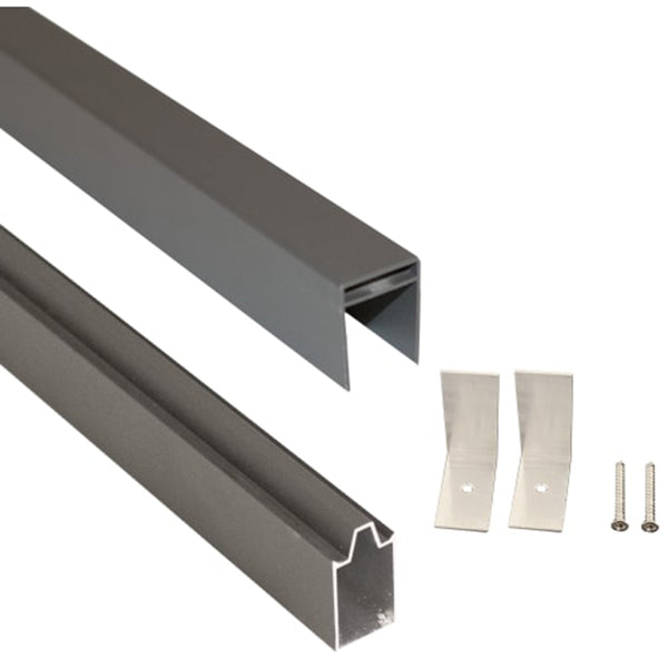NSH Premium top-/bundskinne-sæt antracitgrå aluminium 200 cm