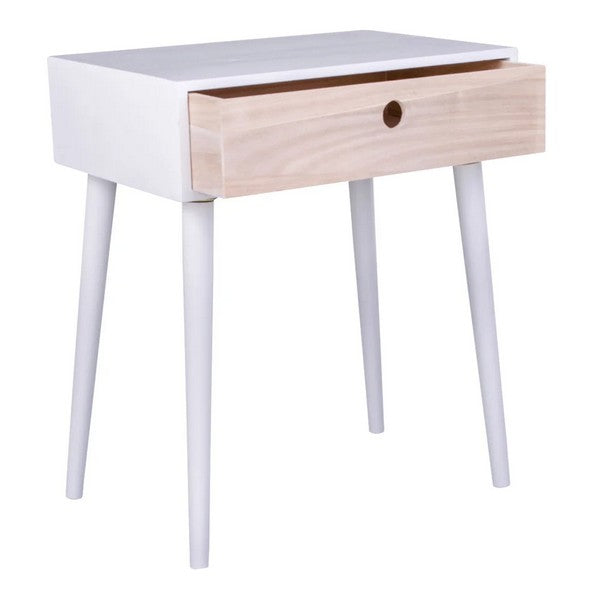 Parma Hjørnebord hvid med træskuffe 32x45x54,5 cm