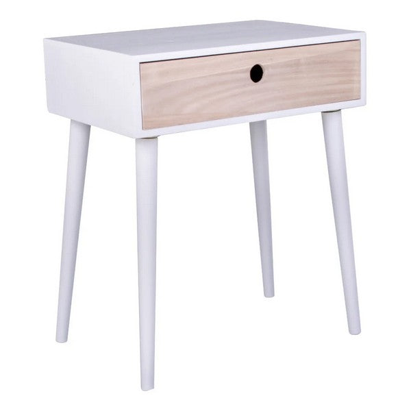 Parma Hjørnebord hvid med træskuffe 32x45x54,5 cm