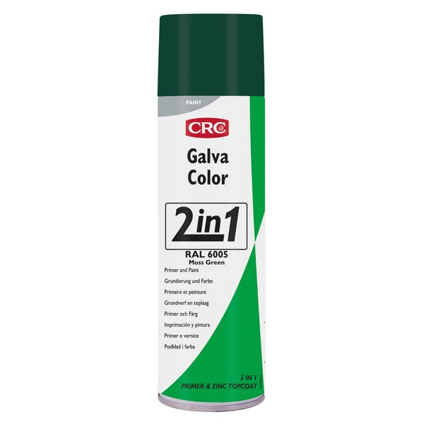 Rustbeskyttende spraymaling GalvaColor Grøn RAL 6005, 500 ml
