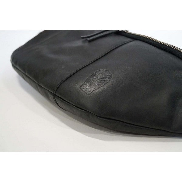 Miko bumbag i sort læder - S 17x40x8 cm