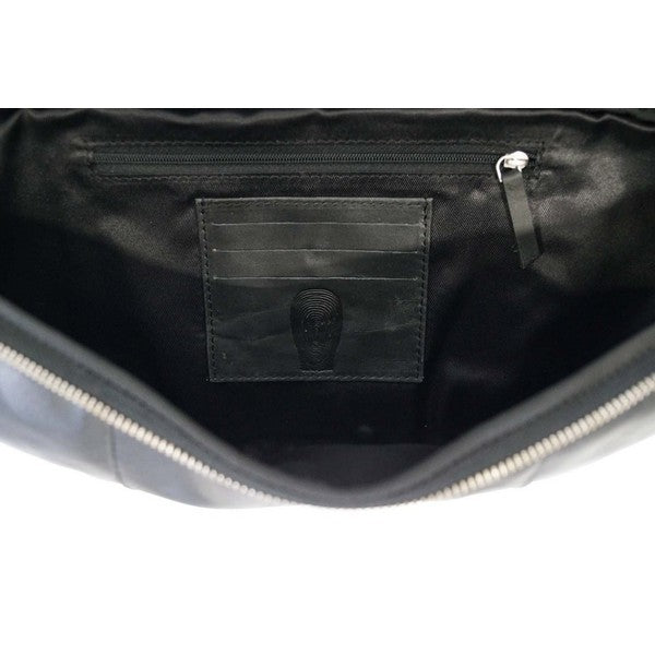 Miko bumbag i sort læder - L 19x52x10 cm
