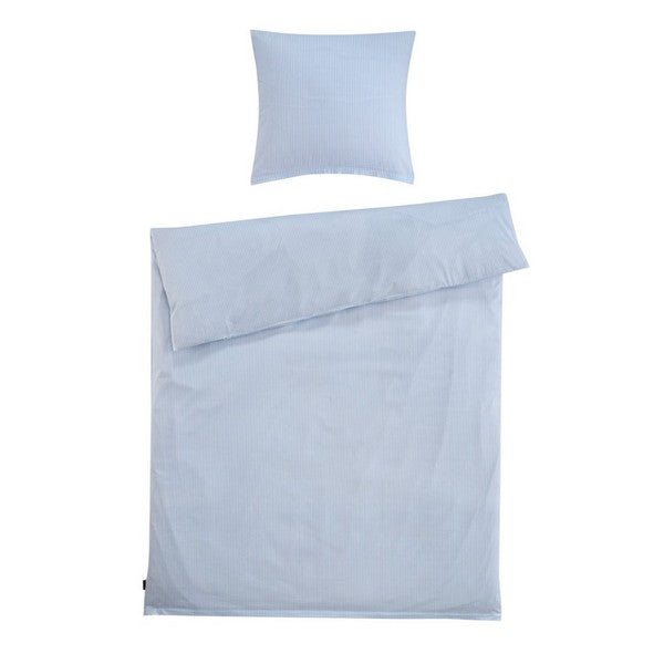 By Skagen sengetøj Emilie bomuld lyseblå striber dobb 200x200 cm