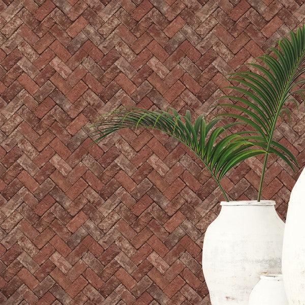 Tapet Herringbone Brick 0,53x10 meter