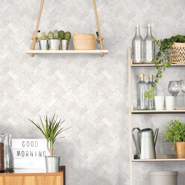 Tapet Herringbone Brick 0,53x10 meter