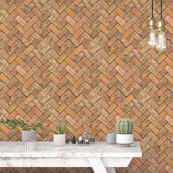 Tapet Herringbone Brick 0,53x10 meter