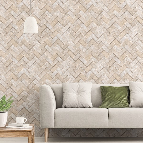 Tapet Herringbone Brick 0,53x10 meter