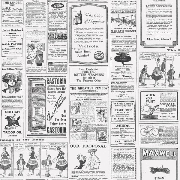 Tapet Newspaper 0,53x10 meter