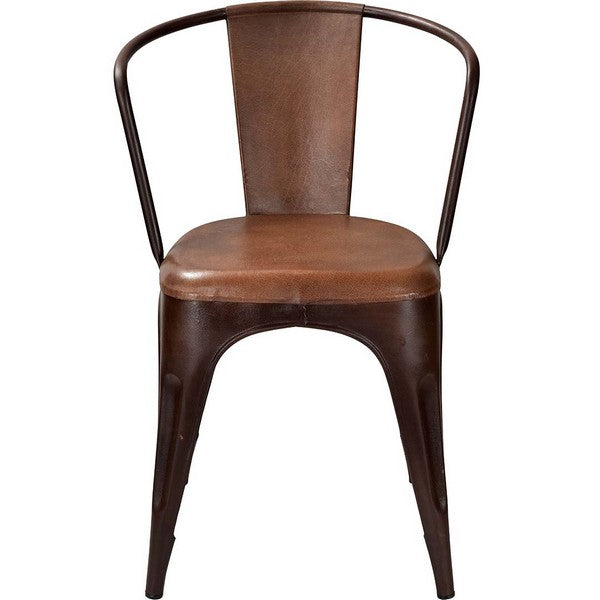LIVING stol - rust med læder 80x54x47 cm