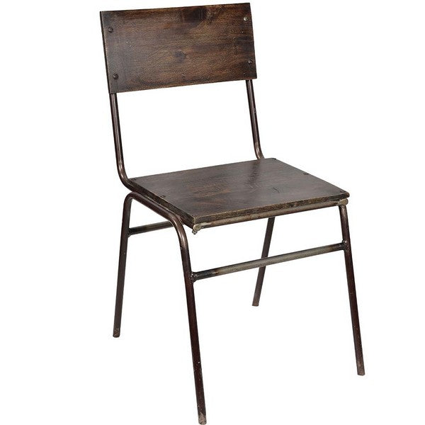 Fresco stol kombination af træ og jern 86x46x43 cm