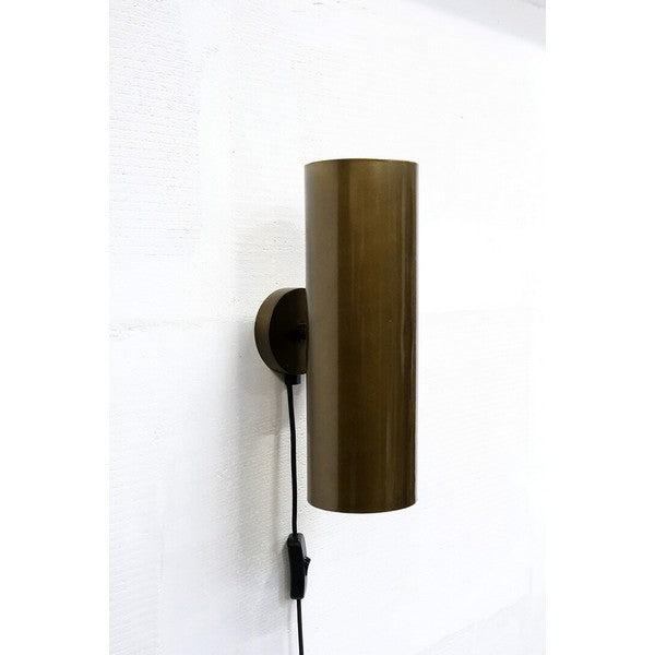Jonah cylinderformet væglampe - antikmessing 10x30x18 cm