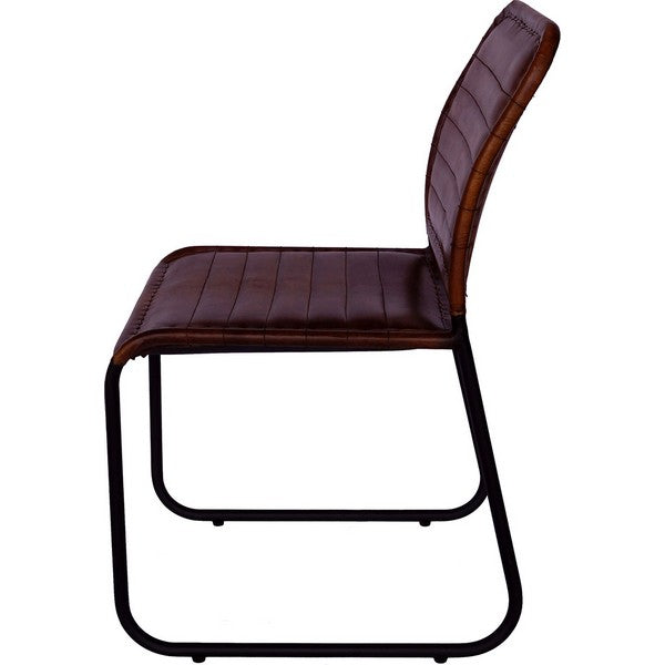 Kenn stol - brun læder 84x46x46 cm