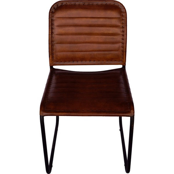 Kenn stol - brun læder 84x46x46 cm