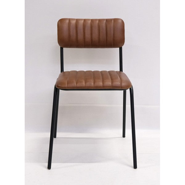 Diner stol med quiltet lædersæde 78x47x43 cm