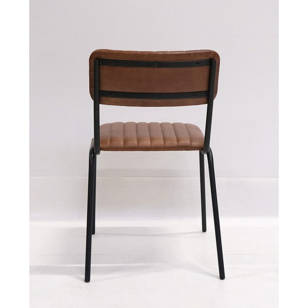 Diner stol med quiltet lædersæde 78x47x43 cm