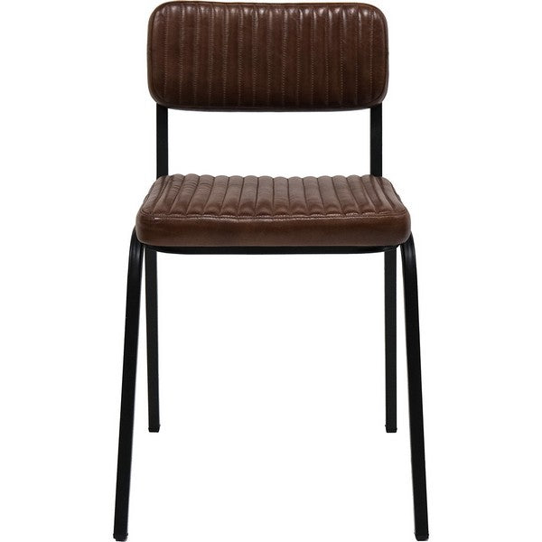 Diner stol - quiltet læder 80x45x58 cm