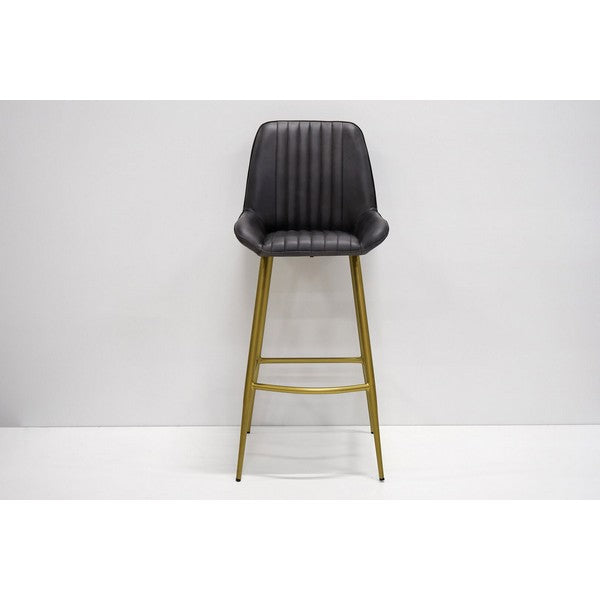 Comfort barstol i læder - mat sort 105x58x45 cm