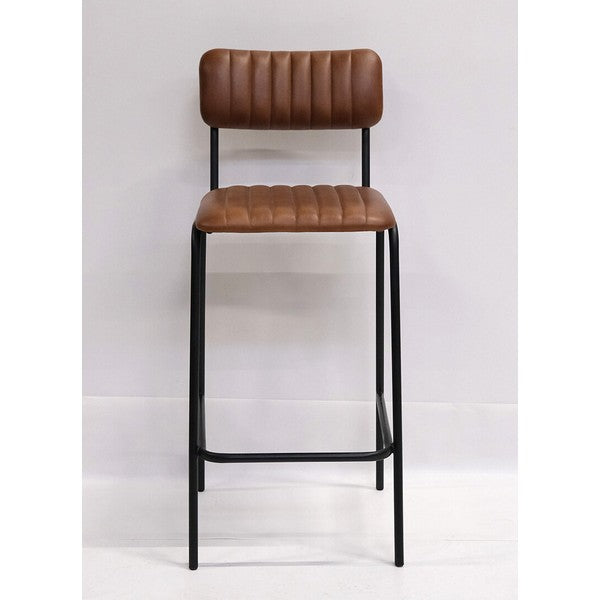 Diner barstol med quiltet lædersæde 105x43x50 cm
