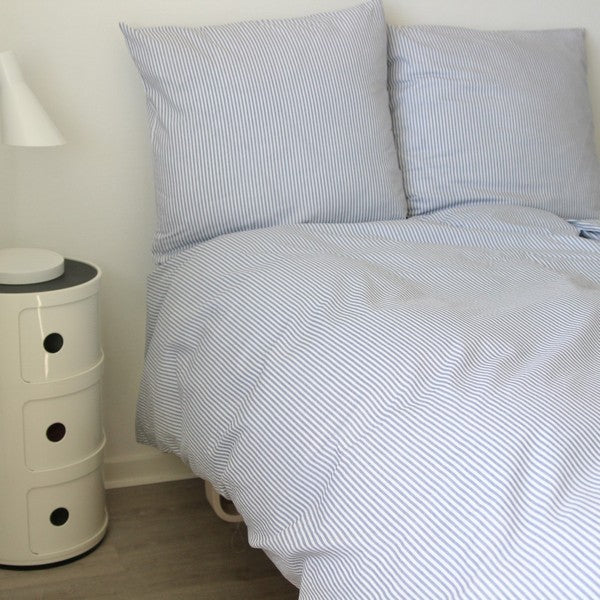 By Skagen sengetøj Mille bomuld mørkeblå striber dobb 200x200 cm
