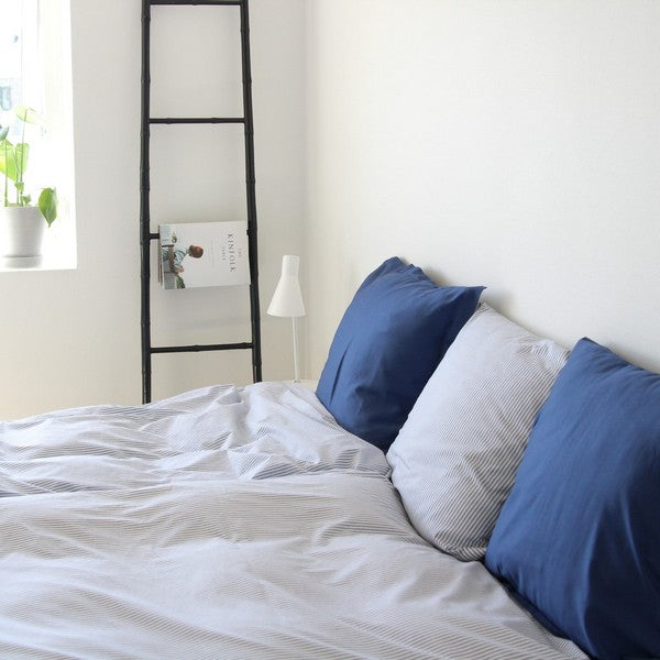 By Skagen sengetøj Mille bomuld mørkeblå striber dobb 200x200 cm