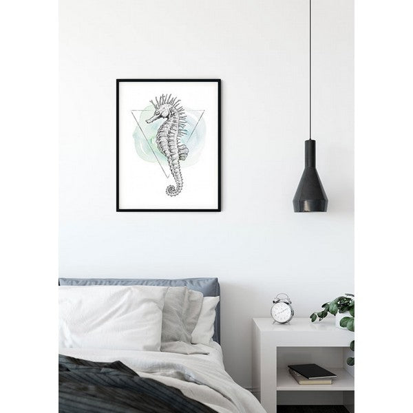 Plakat Havhest akvarel - 30x40 cm
