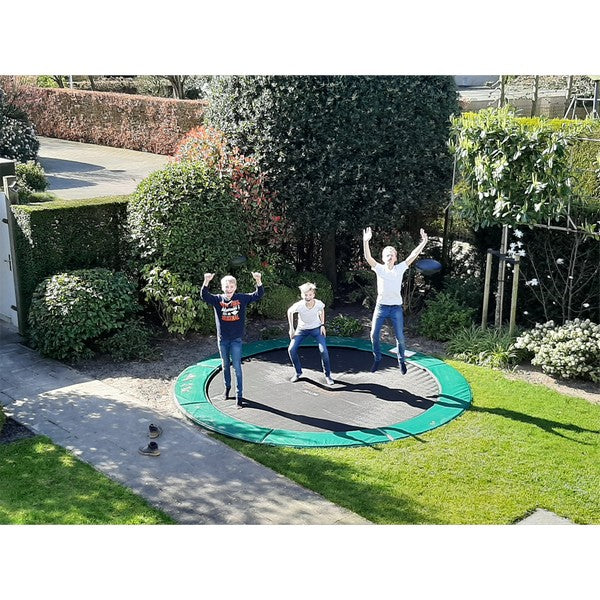 Trampolin superjumper flatground Ø4,3 meter grøn