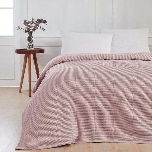 By Skagen sengetæppe Waffle 140 x 220 cm rosa