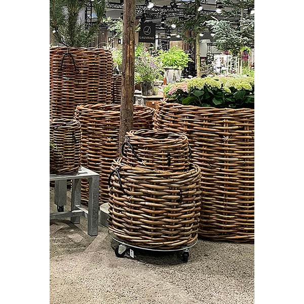 Mega Rund Trolley t/Rattankurv Ø61xH12 cm
